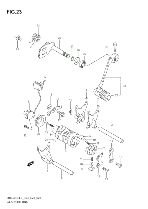 GEAR SHIFTING (DR650SEL3 E03)
