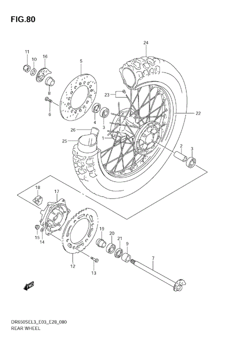 REAR WHEEL (DR650SEL3 E03)