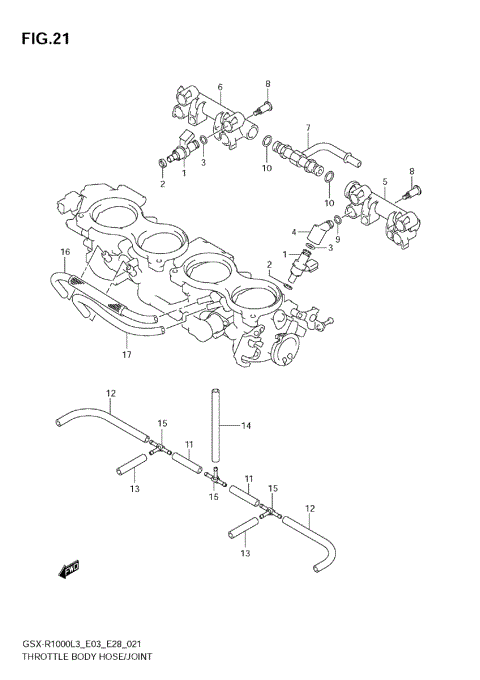 THROTTLE BODY HOSE/JOINT (GSX-R1000ZL3 E03)