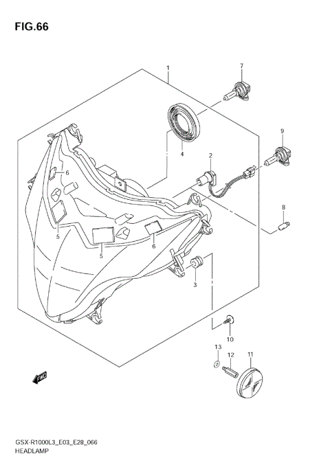 HEADLAMP (GSX-R1000L3 E03)