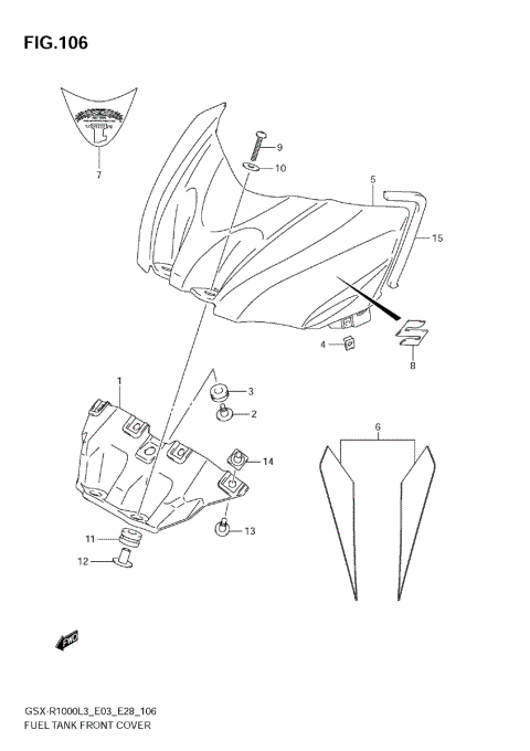 FUEL TANK FRONT COVER (GSX-R1000ZL3 E28)