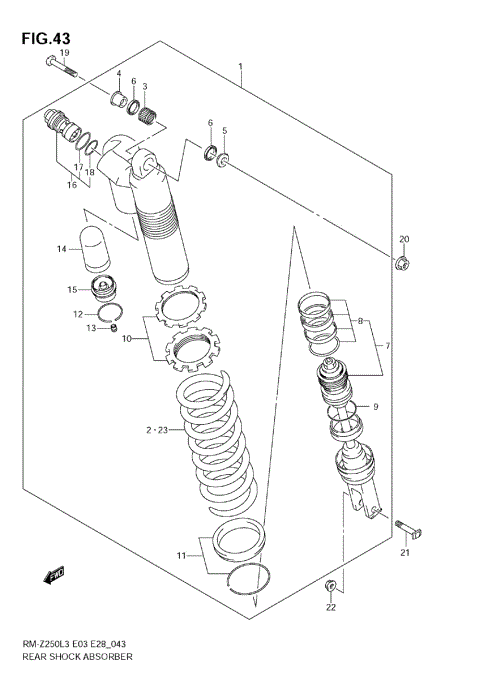 REAR SHOCK ABSORBER (RM-Z250L3 E3)