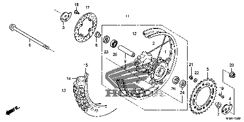 REAR WHEEL (CRF230L)