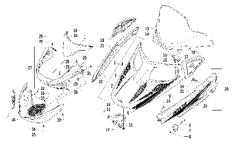 HOOD, WINDSHIELD, AND FRONT BUMPER ASSEMBLY [93808]