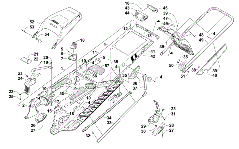 TUNNEL, REAR BUMPER, AND SNOWFLAP ASSEMBLY