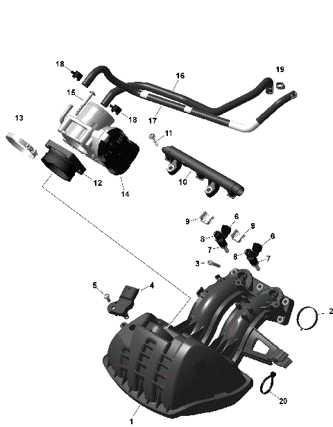 01- ROTAX - Air Intake Manifold And Throttle Body