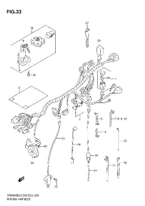 WIRING HARNESS (DR650SE L2 E28)