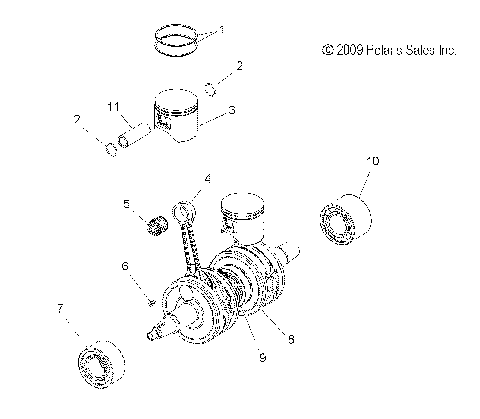 ENGINE, PISTON and CRANKSHAFT - S10PR8ESA/ESL (49SNOWPISTONCRANKSHAFT10800RMK)