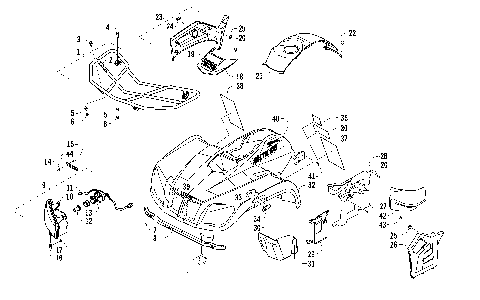 FRONT RACK, BODY PANEL, AND HEADLIGHT ASSEMBLIES [96040]