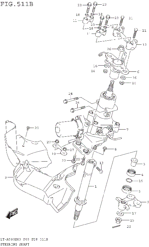 STEERING SHAFT (LT-A500XPM3 P28)