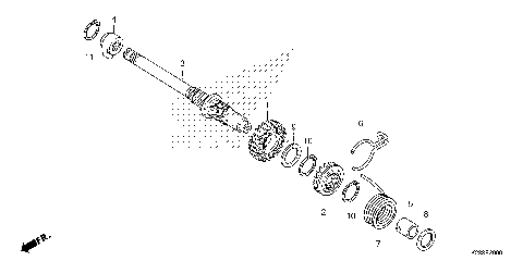 KICK STARTER SPINDLE