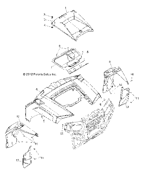 BODY, HOOD and FRONT BODY WORK - Z14XT9EFX (49RGRHOOD13RZRXP4I)