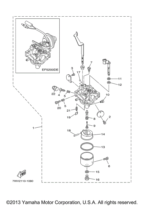 CARBURETOR 1 EF5200DE YG5200D
