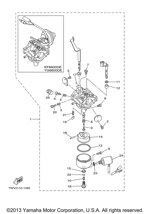 CARBURETOR 2 EF6600DE YG6600D