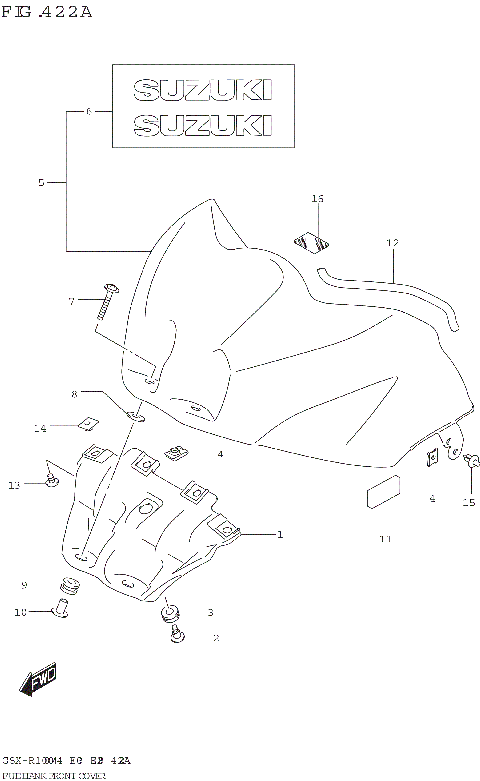 FUEL TANK FRONT COVER (GSX-R1000A,GSX-R1000RA:E03,E28)
