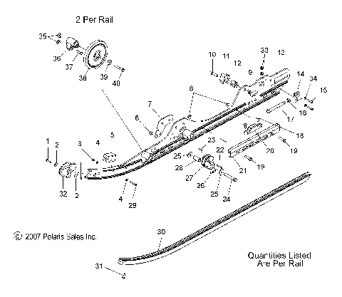 SUSPENSION, RAIL ASM. - S09MX6FE (49SNOWSUSPRAIL08600RR)