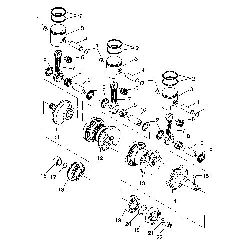 CRANKSHAFT & PISTON SL 750 B944070 (4927012701025A)