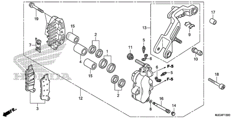 LEFT FRONT BRAKE CALIPER