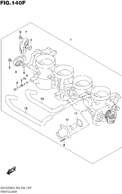 THROTTLE BODY (GSX-S750ZAL9 E28)