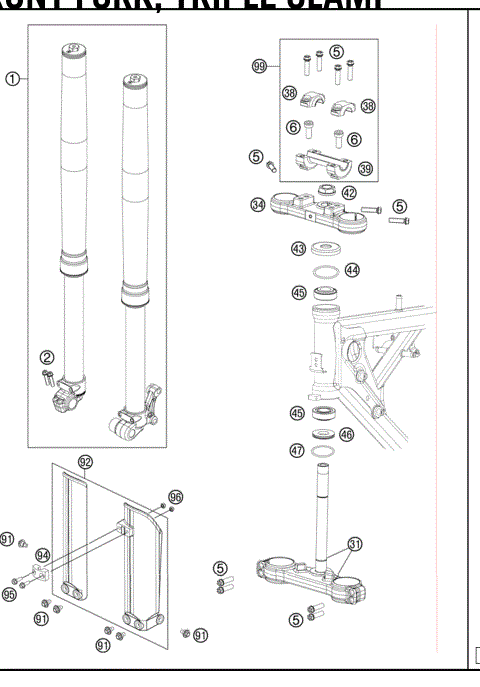 FRONT FORK,TRIPLECLAMP 