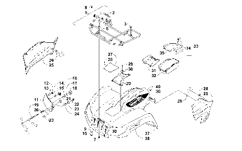 FRONT RACK, BODY PANEL, AND HEADLIGHT ASSEMBLIES [300621]