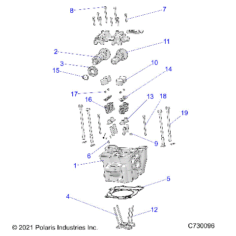 ENGINE, CYLINDER HEAD, CAMS and VALVES - R22MAA57F1/SF1/F9/C1/E1/C9/E9/CK/EK (C730096)