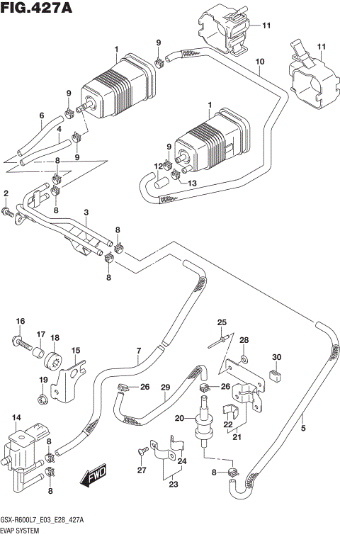 EVAP SYSTEM (GSX-R600L7 E33)