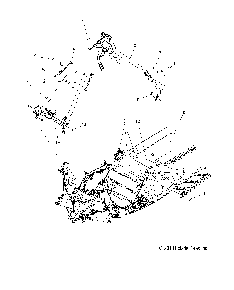 CHASSIS, CHASSIS ASM. and OVER STRUCTURE (600/155 Inch) - S15CC6/CM6 ALL OPTIONS (49SNOWCHASSISFRT214RMK155)