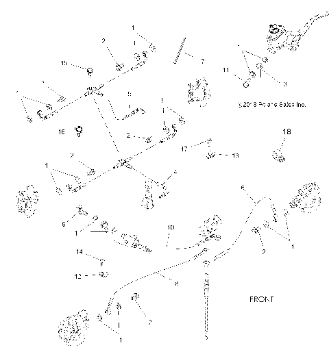 BRAKES, BRAKE LINES - A15SVE95FW (49ATVBRAKELINE14SCRAM850I)