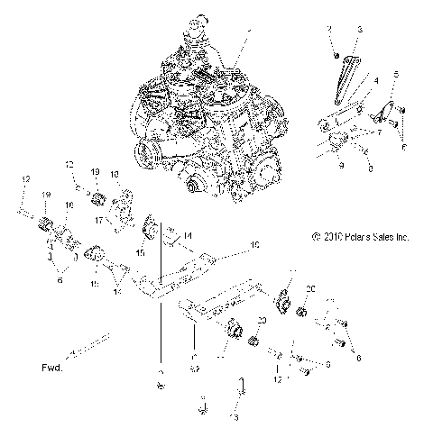 ENGINE, MOUNTING - S11BF6NS/BD6NS ALL OPTIONS (49SNOWENGINEMOUNT11RUSH)