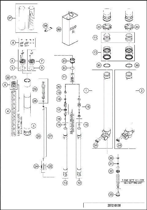 FRONT FORK DISASSEMBLED
