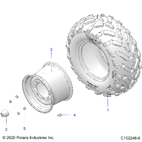 WHEELS, REAR TIRE - A25SKE57C1/CK/E1/EK (C102246-6)
