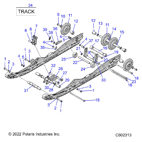 SUSPENSION, REAR AND TRACK - S25MDX6DSA/6DEA (C602313)