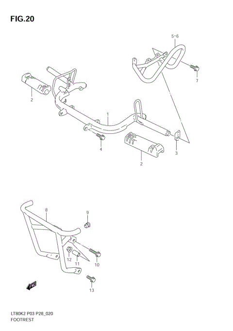 FOOTREST (MODEL K2/K3/K4/K5/K6 P3)
