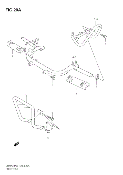 FOOTREST (MODEL K3/K4/K5/K6 E28)
