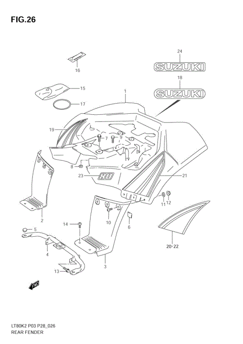 REAR FENDER (MODEL K2/K3)