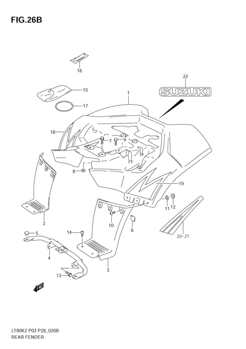 REAR FENDER (MODEL K5/K6)