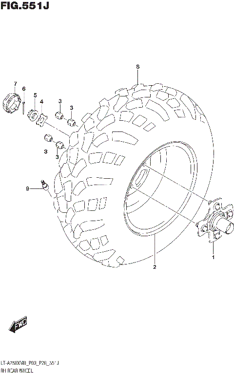 RH REAR WHEEL (LT-A750XPZM0 P33)