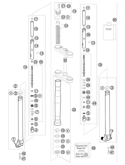 FRONT FORK DISASSEMBLED