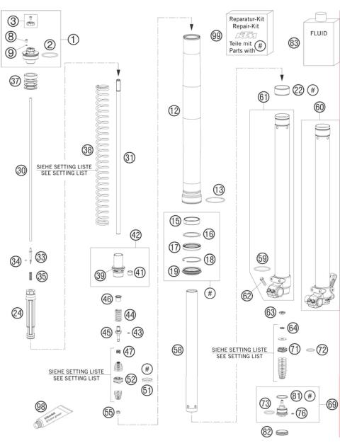 FRONT FORK DISSASSEMBLED