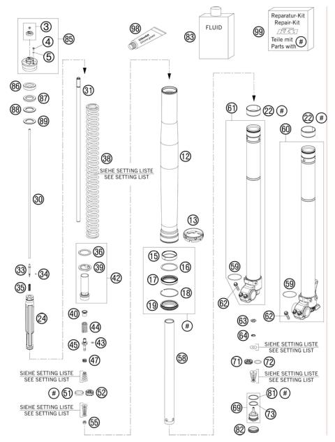FRONT FORK DISASSEMBLED