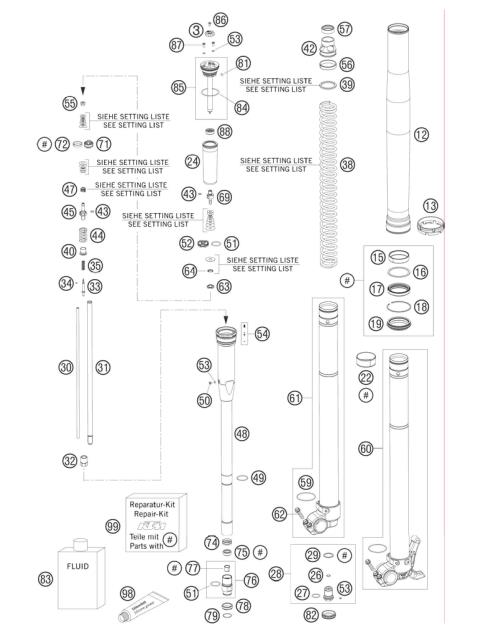 FRONT FORK DISASSEMBLED