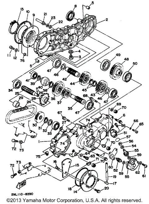 YAMAページ 1988 Yamaha TERRA PRO YFP350U ATVs Parts Finder Diagrams