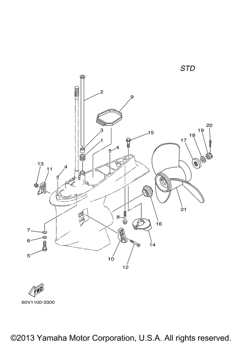 LOWER CASING DRIVE 2 Z250