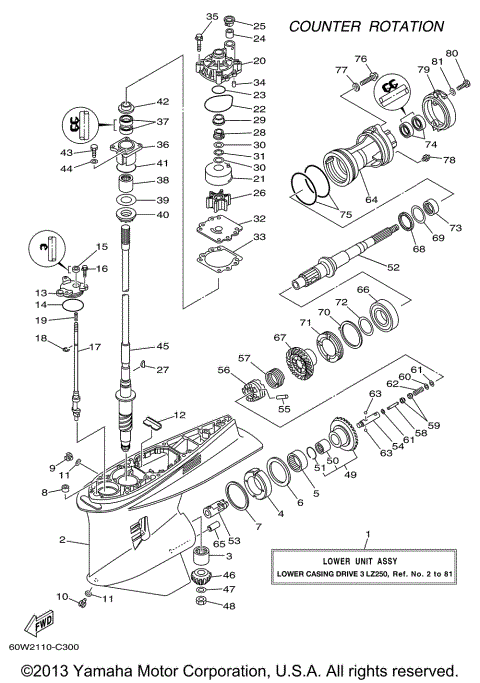 LOWER CASING DRIVE 3 LZ250
