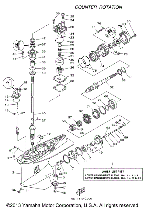 LOWER CASING DRIVE 3 LZ300