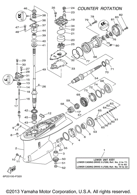 LOWER CASING DRIVE 3 LF250