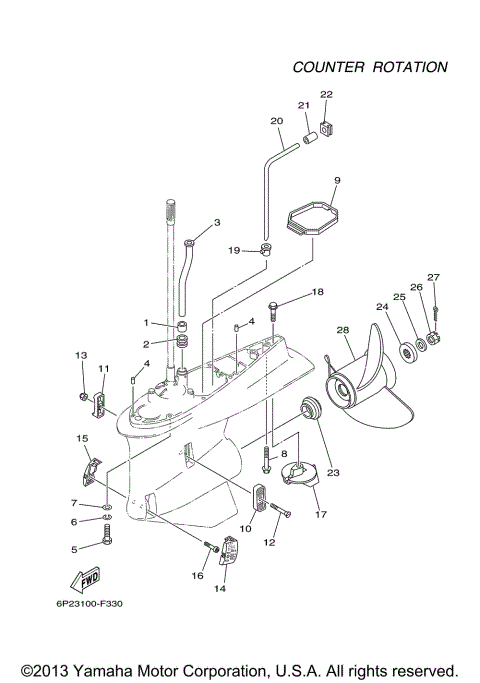 LOWER CASING DRIVE 4 LF250