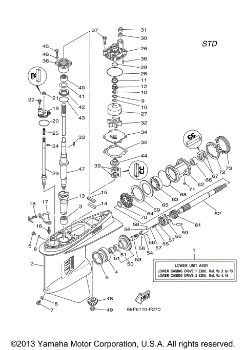 LOWER CASING DRIVE 1 Z200