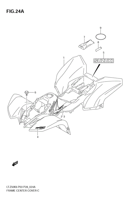 FRAME CENTER COVER (MODEL K8)
